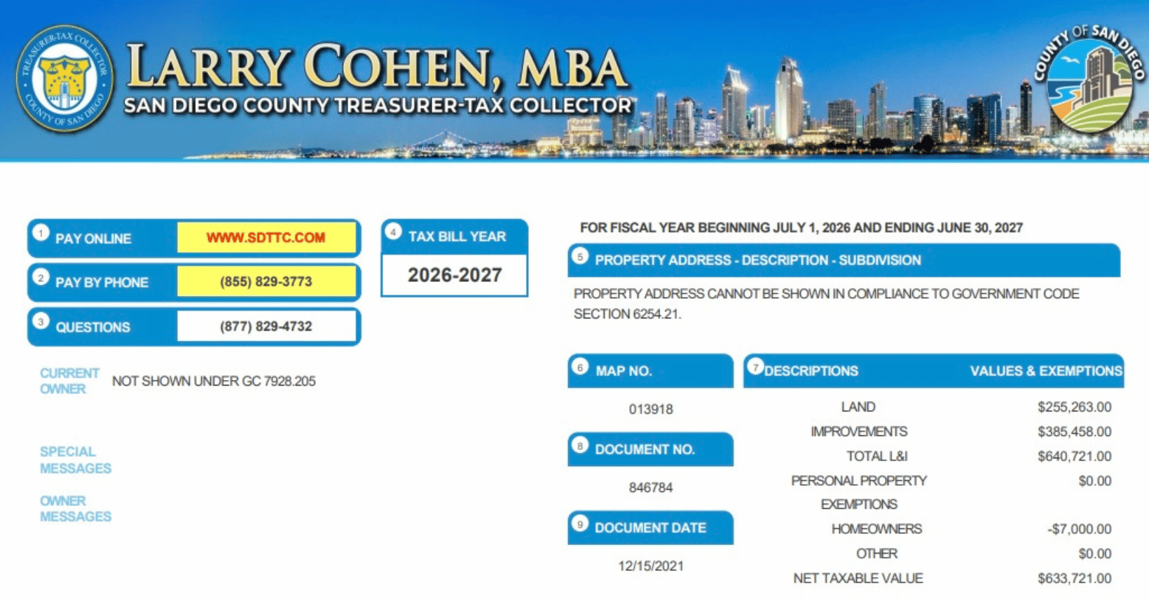 San Diego County Property Tax